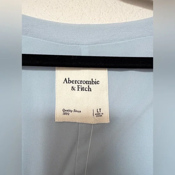 Abercrombie & Fitch NWT Square Neck Button-Up Dress Baby Blue | Size Large Tall - Picture 4 of 5